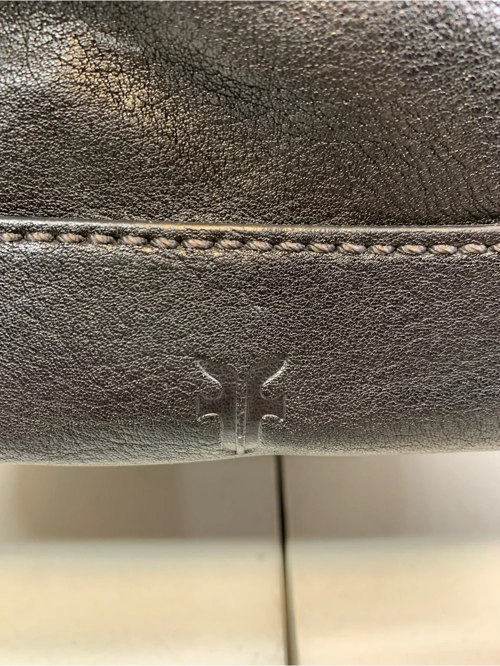 Frye Leather Gently Used Side Pocket Black Hobo Handbag.                 3700